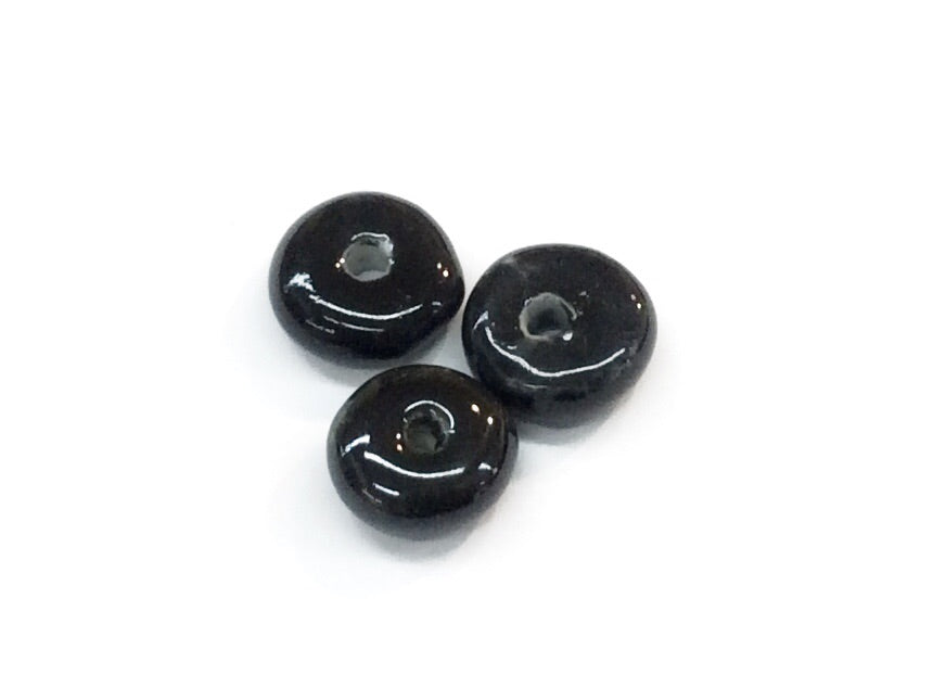 Spacer, Ceramic, 10mm Rondelle, 10 Pieces | 陶瓷隔珠, 10mm