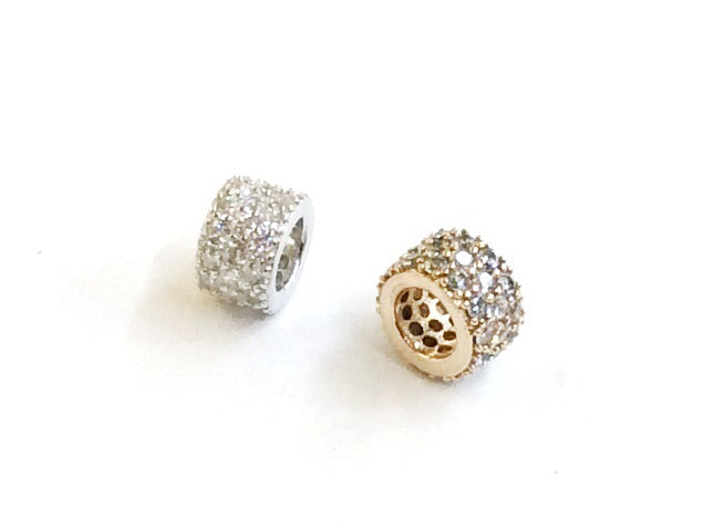 珠, 純銀隔珠, 鋯石, 5x7.8mm 管珠