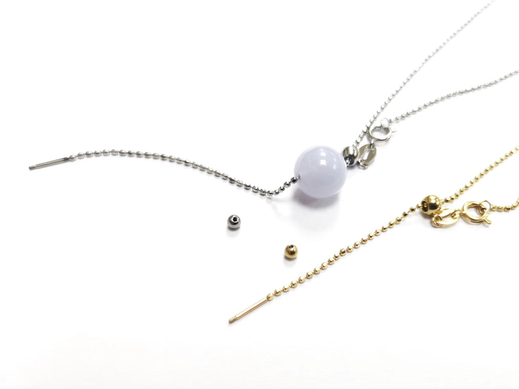 18" Stainless Steel Necklace, 1.2mm ball chain, with stopper | 18“ 不鏽鋼項鏈 1.2mm波子鏈, 可調節