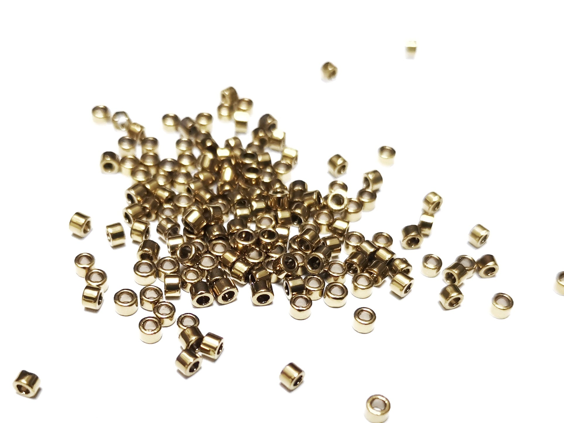 古董玻璃珠, 金屬色, 2.5mm