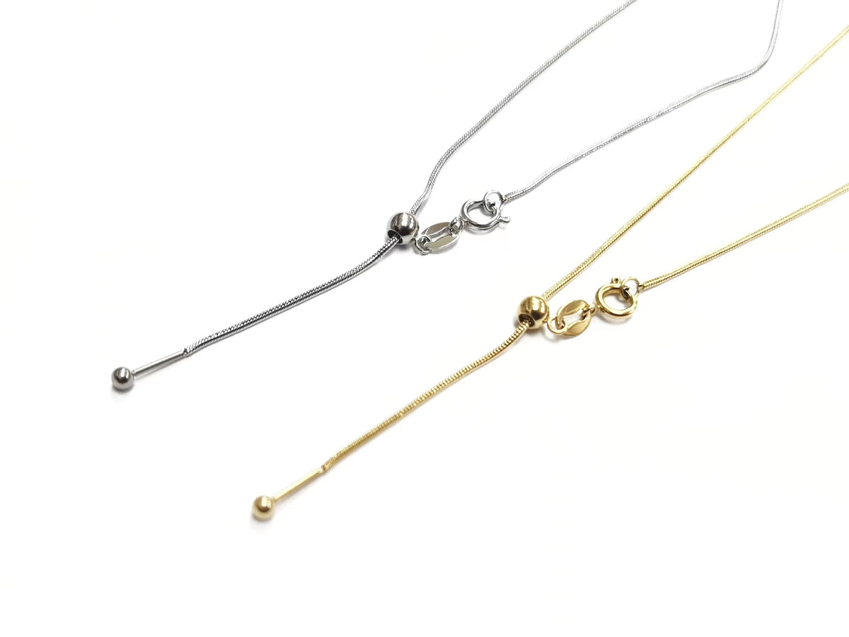 18“ 不鏽鋼項鏈 1mm 蛇鏈, 可調節