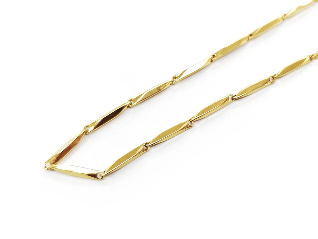 不鏽鋼項鏈, 金色, 2mm長方形鏈
