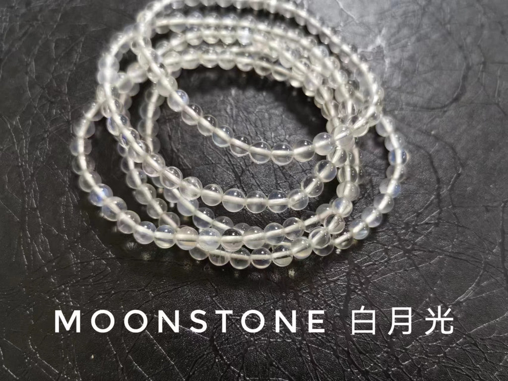 Moonstone, 4-6mm, Bracelet, Single-Loop Elastic | 月亮石／月光石, 4-6mm,單圈手鏈