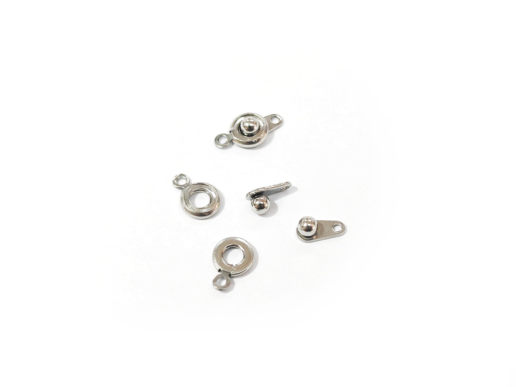 Stainless Steel clasp, Snap clasp, Ball and Socket Clasp, 2 pcs | 不鏽鋼啪扣, 2個