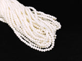 Glass beads, 3x3.5mm faceted rondelle, Solid Offwhite, 110 pcs | 玻璃珠, 3x3.5mm, 切面扁珠, 實色淺象牙白色, 110粒