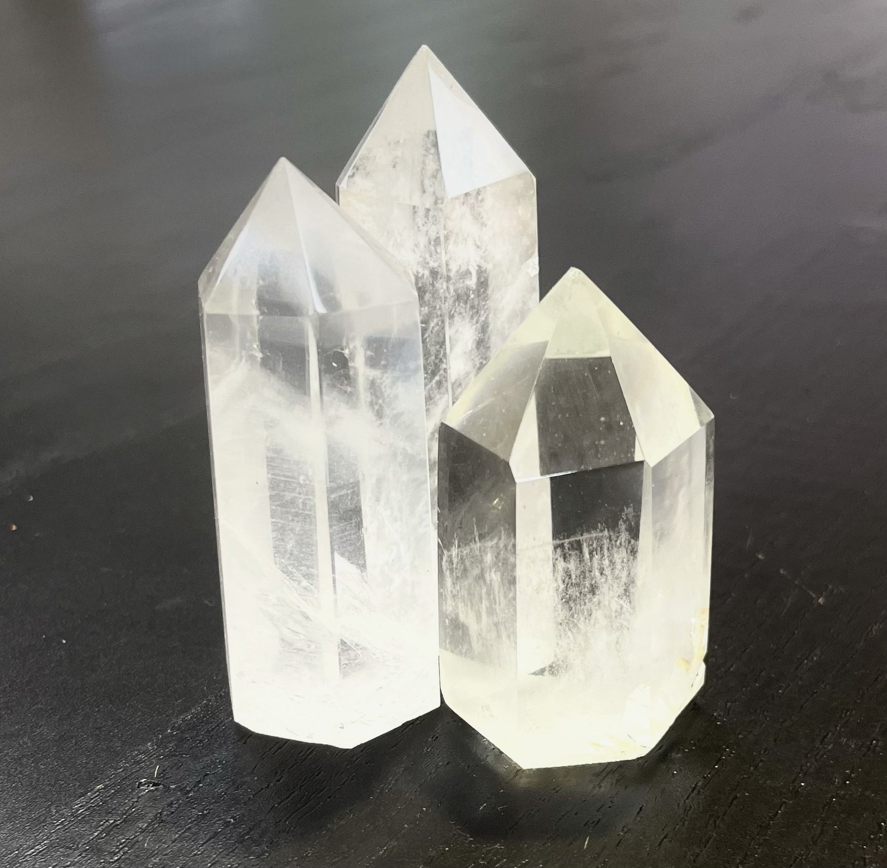 Polished Quartz Crystal Points, Clear Rock Quartz 水晶柱, 白水晶柱