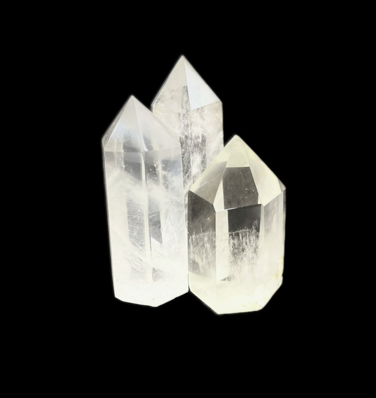 Polished Quartz Crystal Points, Clear Rock Quartz 水晶柱, 白水晶柱