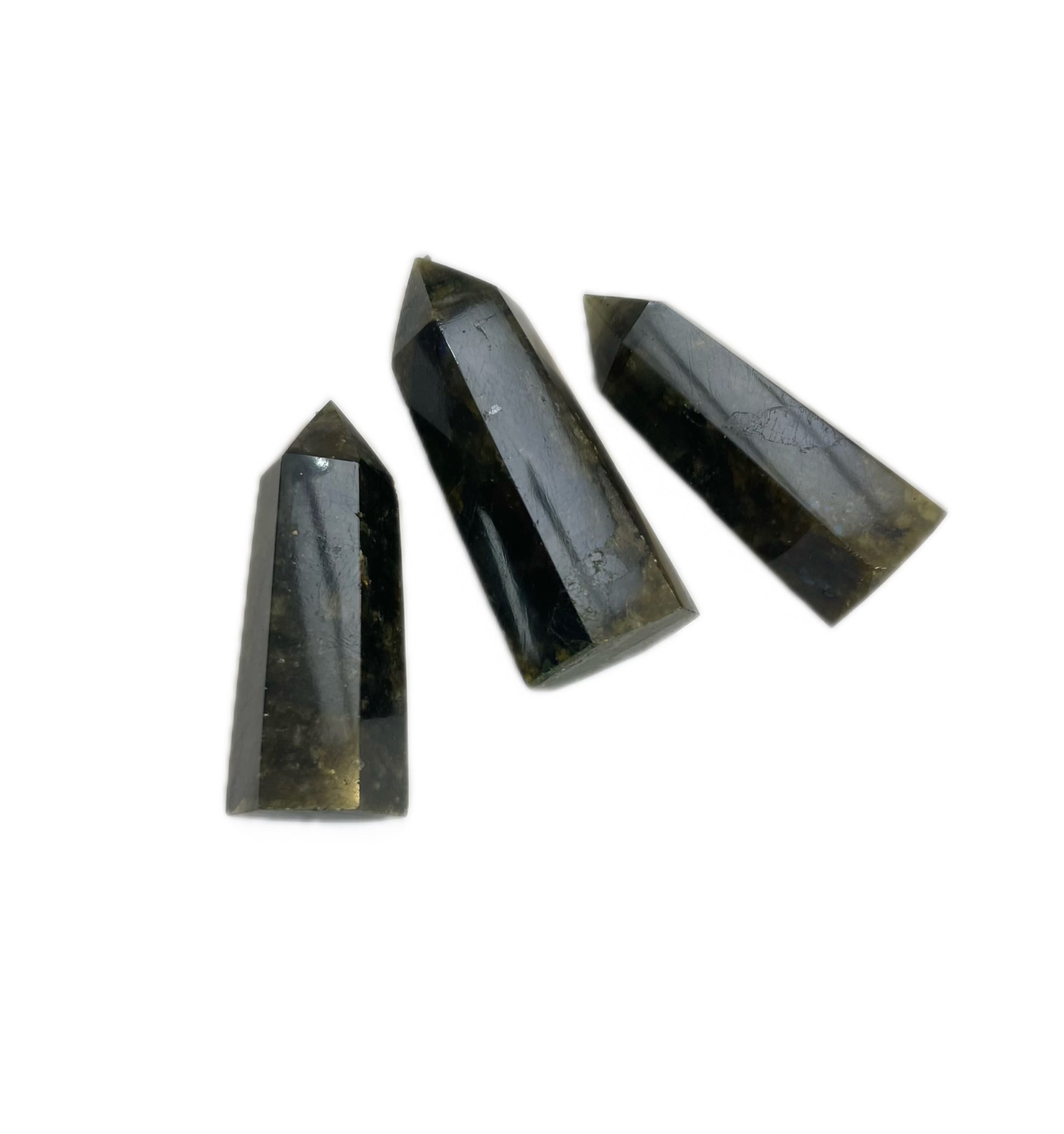 Polished Quartz Crystal Points, Labradorite 水晶柱, 拉長石