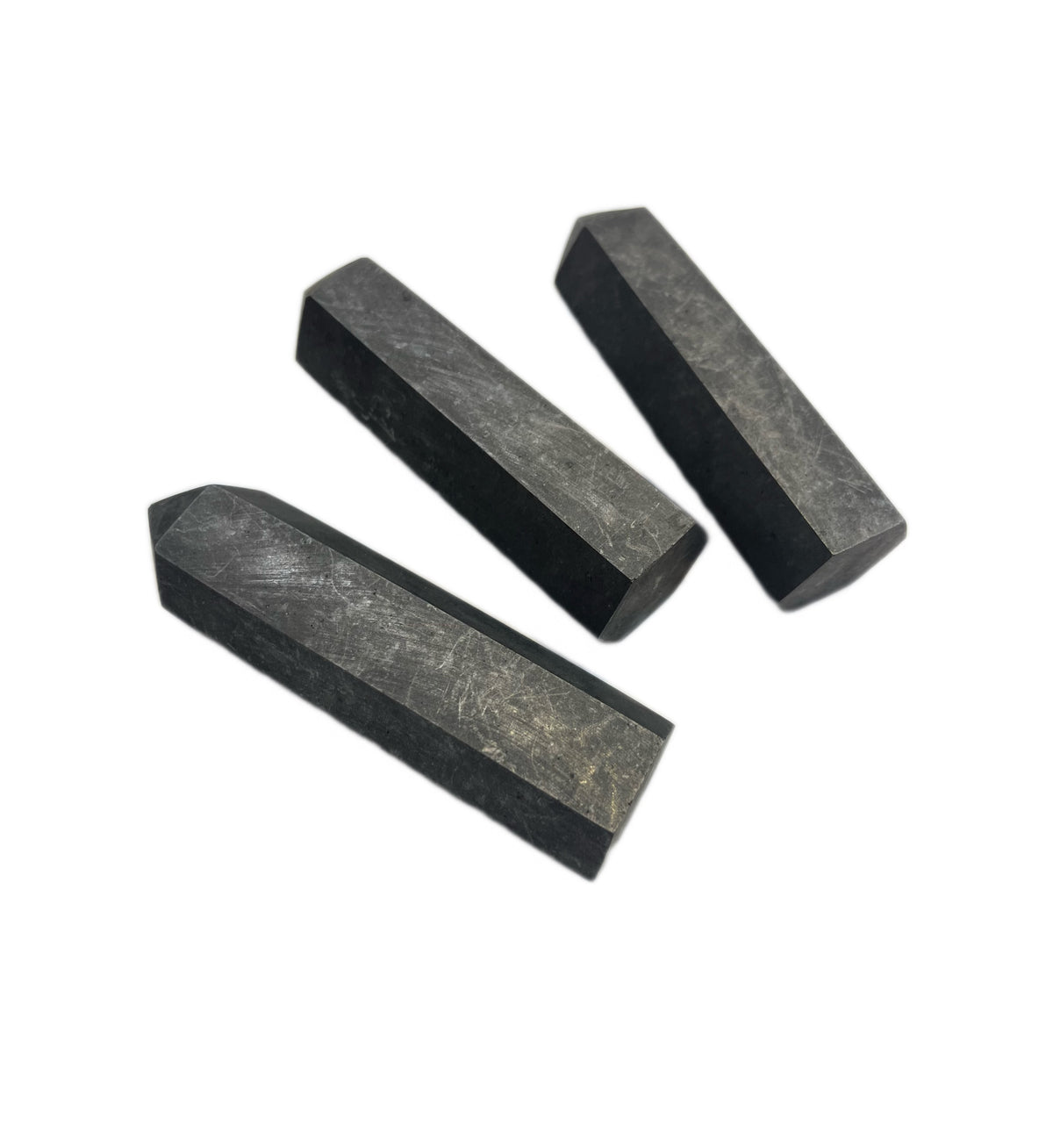 Polished Quartz Crystal Points, Shungite 水晶柱, 次石墨