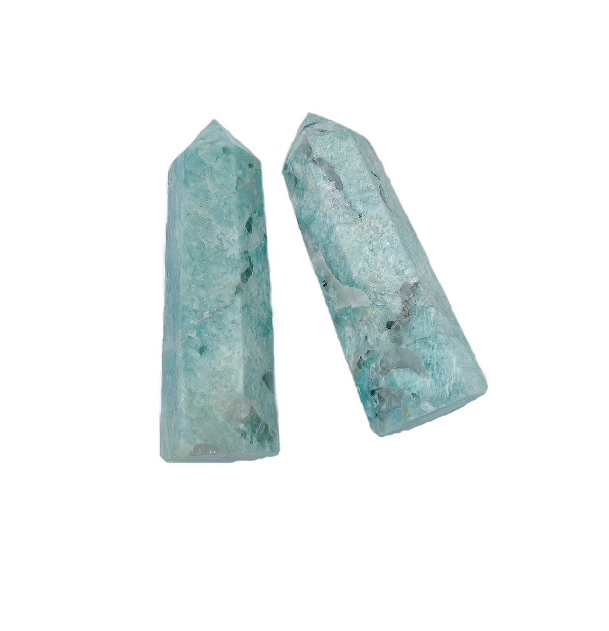 Polished Quartz Crystal Points, Amazonite 水晶柱, 天河石