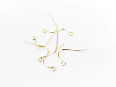 不鏽鋼耳勾, 有圈, 鋼色/金色, 3對