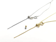 18“ 不鏽鋼項鏈 1mm 蛇鏈, 可調節