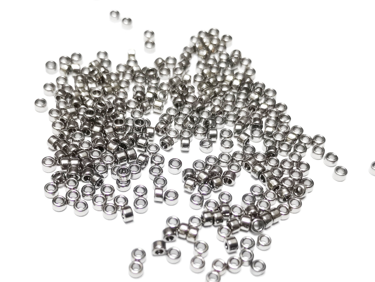 古董玻璃珠, 金屬色, 2.5mm