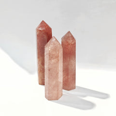 Polished Quartz Crystal Points, Strawberry Quartz 水晶柱, 草莓晶