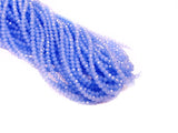 Glass beads, 3x3.5mm faceted rondelle, Translucent blue, 110 pcs | 玻璃珠, 3x3.5mm, 切面扁珠, 果凍藍色, 110粒