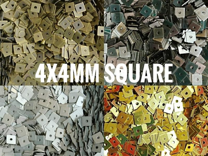 特價, 方形銅片, 4x4mm, 中孔, 200個