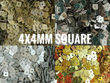 Brass sequins, 4x4mm, square, centre hole, 200 pcs | 方形銅片, 4x4mm, 中孔, 200個