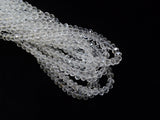 3x4mm faceted rondelle glass beads, Clear (#01) - amakeit bead 天富