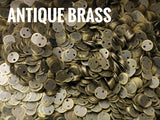 Brass sequins, 6mm, 2 holes, 100 pcs | 圓銅片, 6mm, 雙孔, 100個