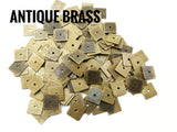 Brass sequins, 7x7mm, square, centre hole, 100 pcs | 方形銅片, 7x7mm, 中孔, 100個