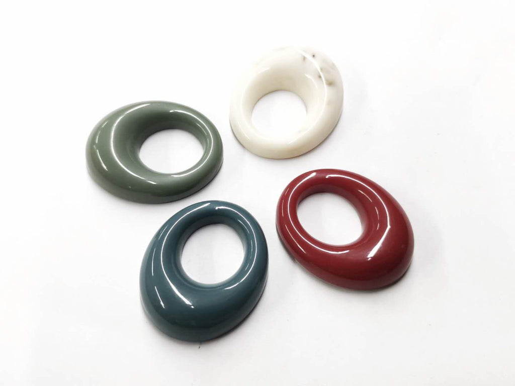 resin charm, oval pendant, 2 pcs | 樹脂片, 橢圓形吊牌, 2個