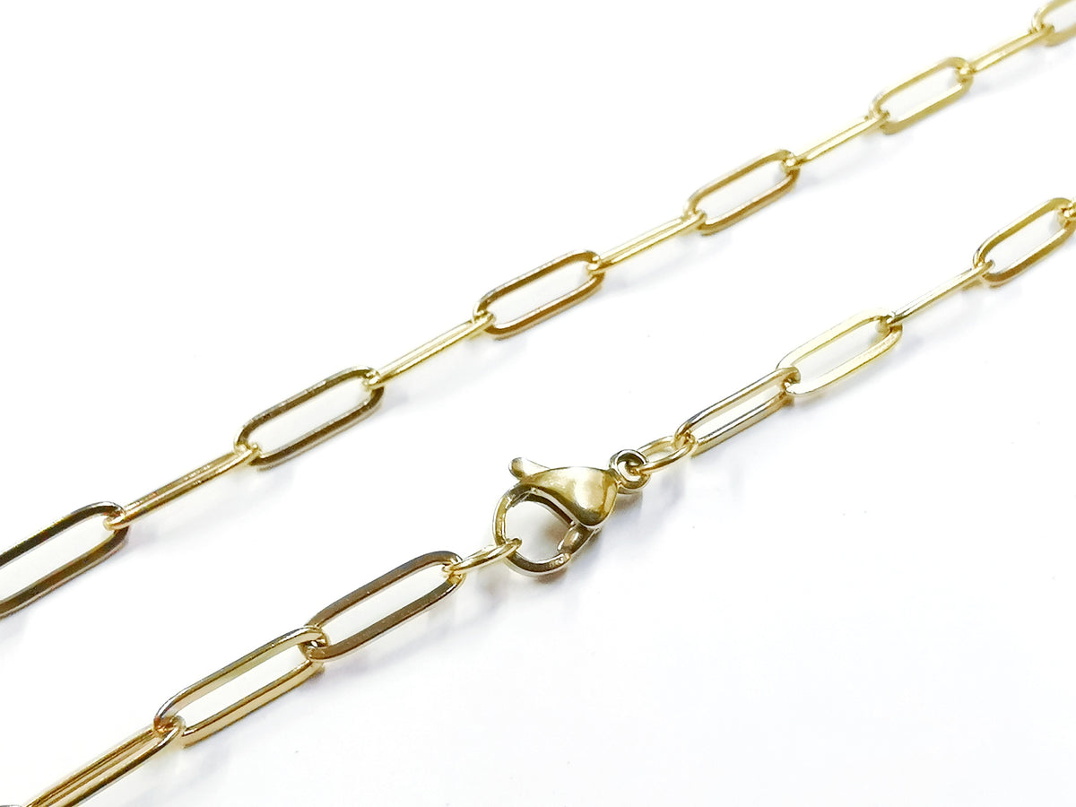 24"/30" Stainless Steel Necklace, 4x12mm Oval Chain | 24"/30" 不鏽鋼項鏈 4x12mm 橢圓形扁鏈