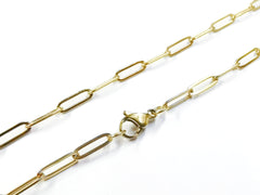 24"/30" Stainless Steel Necklace, 4x12mm Oval Chain | 24"/30" 不鏽鋼項鏈 4x12mm 橢圓形扁鏈