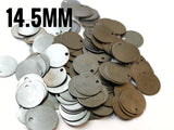 Brass Charm, 14.5mm, stamping tag, 50 pcs | 圓銅片, 14.5mm, 邊孔, 50個