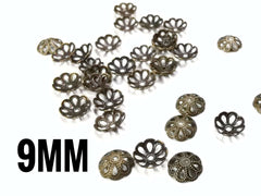 銅珠蓋, 9mm, 青古銅色, 24個