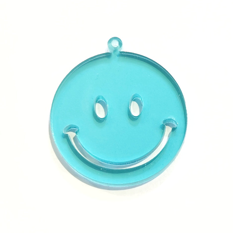 Acrylic charm, smile face charm, 2.9cm, 1 pc | 透明吊飾, 笑面, 2.9cm, 1個