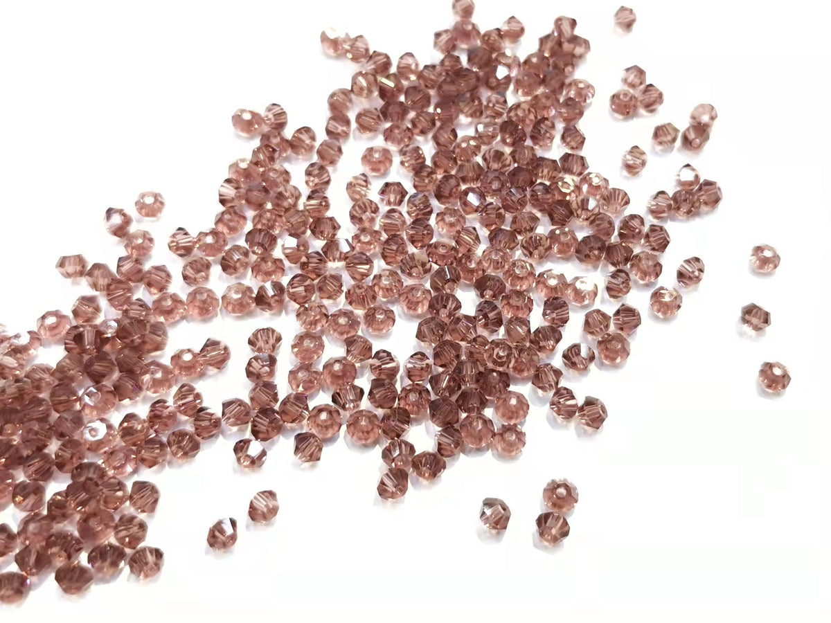 Bicone Glass Bead, 3mm, Medium Purple, 144 Pcs | 雙尖水晶玻璃, 3mm, 中紫, 144粒