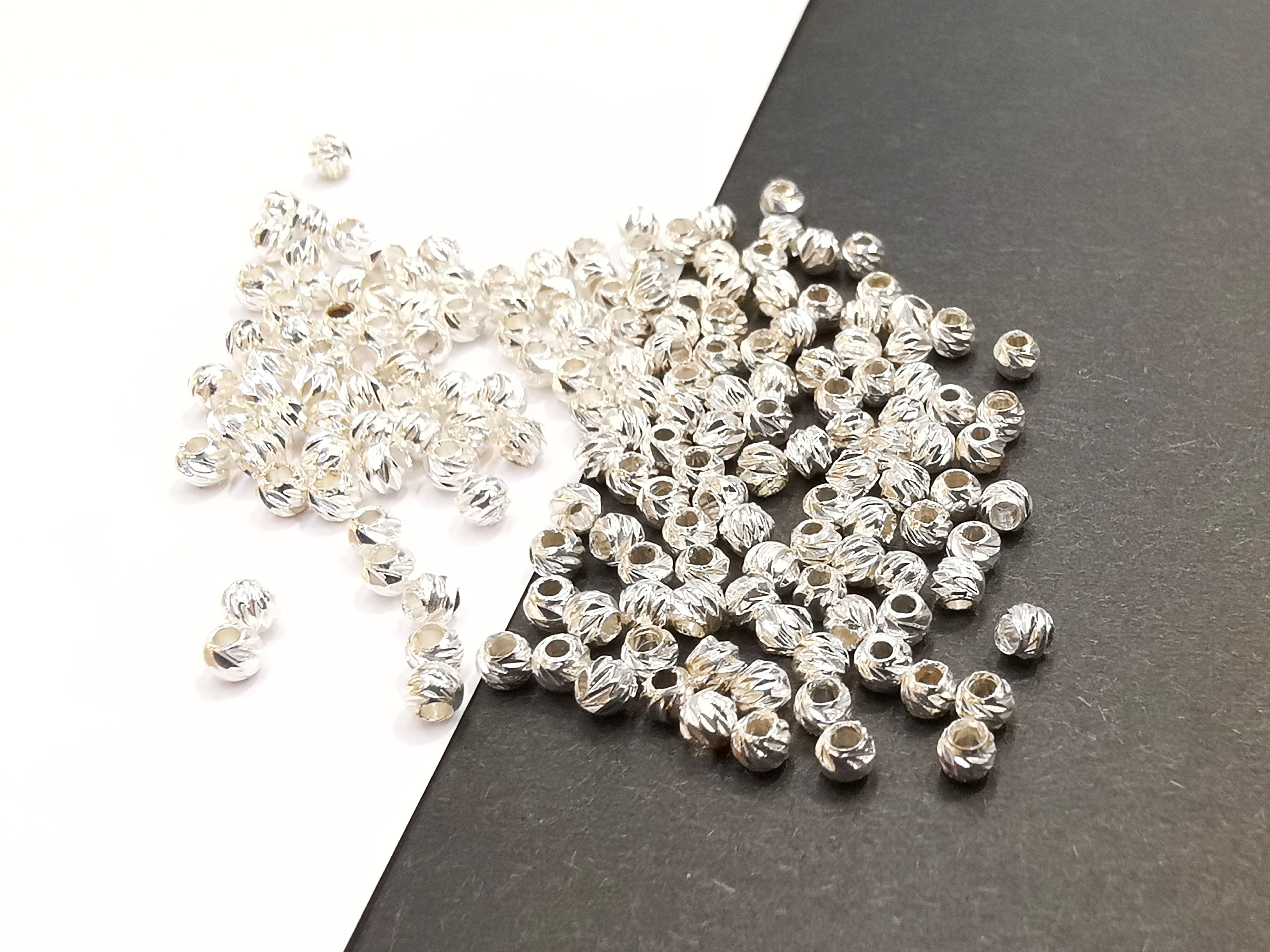 銅珠, 3mm實心切面銅珠, 48個