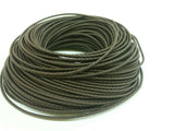 3mm Braided leather cord, Dark brown, 1 Yard & 5 Yards - amakeit bead 天富