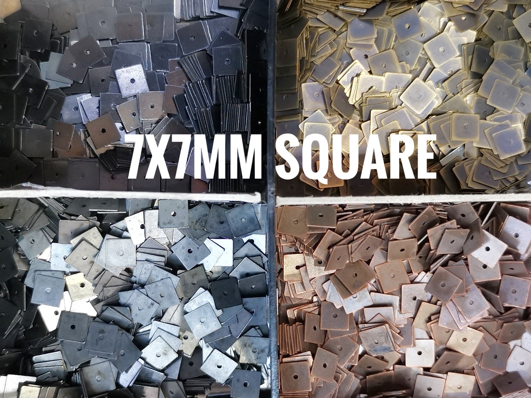 特價, 方形銅片, 7x7mm, 中孔, 100個