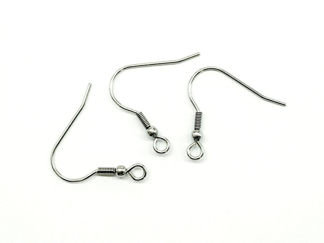 20mm Stainless Steel Earring Hook, 6 Pcs, $10 - amakeit bead 天富
