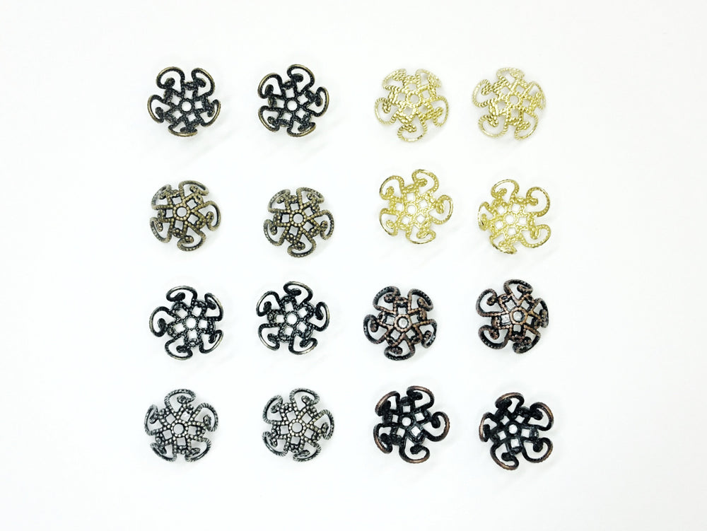 Bead Cap, 10mm Brass Cap, Fit For 10mm Bead, 24 Pieces Per Pack - amakeit bead 天富