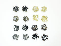 Bead Cap, 10mm Brass Cap, Fit For 10mm Bead, 24 Pieces Per Pack - amakeit bead 天富