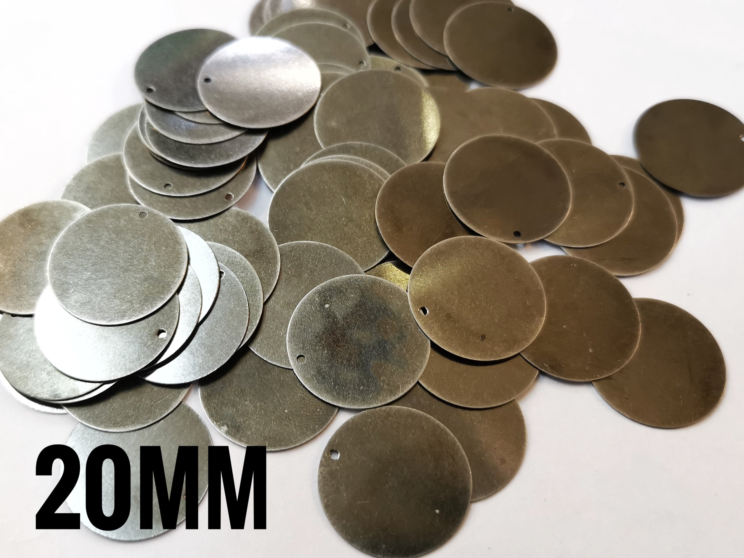 特價, 圓銅片, 20mm, 邊孔, 20個