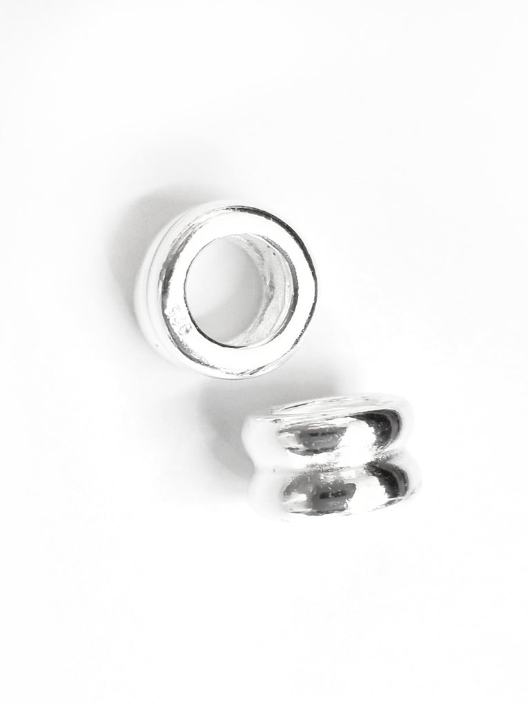 Spacer, Sterling Silver, 5x8.5mm, Rondelle | 925銀隔珠, 5x8.5mm