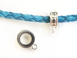 Bail, Sterling Silver, 8mm, Silicone Rubber Stopper, 3mm Cord, 1 Piece | 925銀帶吊隔珠, 有膠圈, 3mm繩