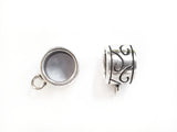 Bail, Sterling Silver, 7mm, Swirl Pattern, Price Per Piece | 925銀帶吊隔珠, 5x7mm