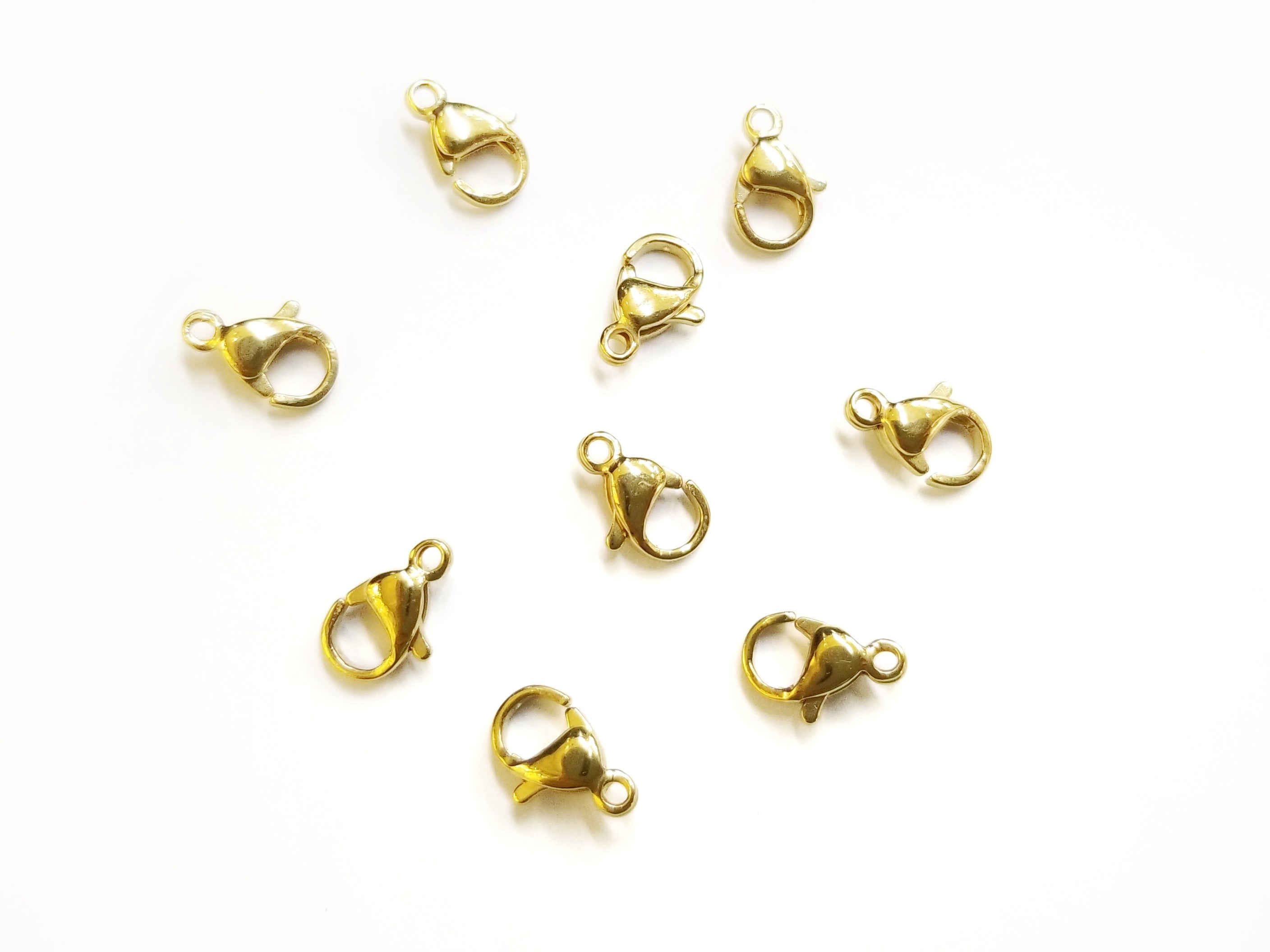 Lobster Clasp, Stainless Steel, gold color, 4 pcs |  龍蝦扣, 不鏽鋼製, 金色, 4個