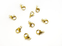 Lobster Clasp, Stainless Steel, gold color, 4 pcs |  龍蝦扣, 不鏽鋼製, 金色, 4個