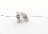 Stopper Bead, Sterling Silver, Dotted Rondelle | 925銀隔珠, 可定位