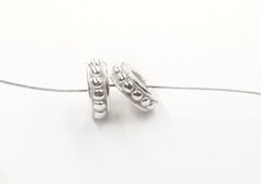 Stopper Bead, Sterling Silver, Dotted Rondelle | 925銀隔珠, 可定位