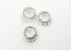 Stopper Bead, Sterling Silver, Dotted Rondelle | 925銀隔珠, 可定位