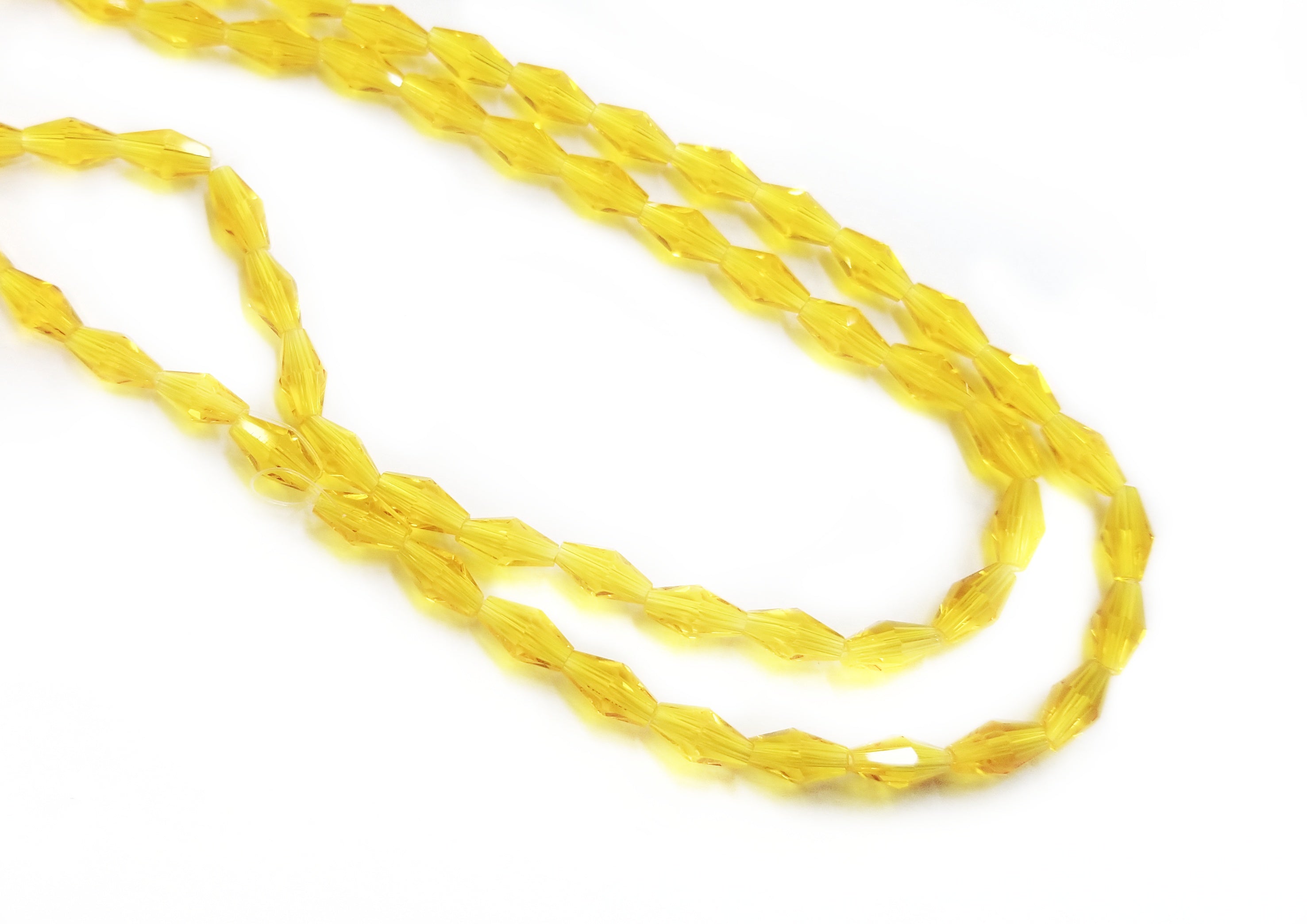 Bead, Glass, 4x8mm, Long Bicone | 玻璃珠 4x8mm 長角珠