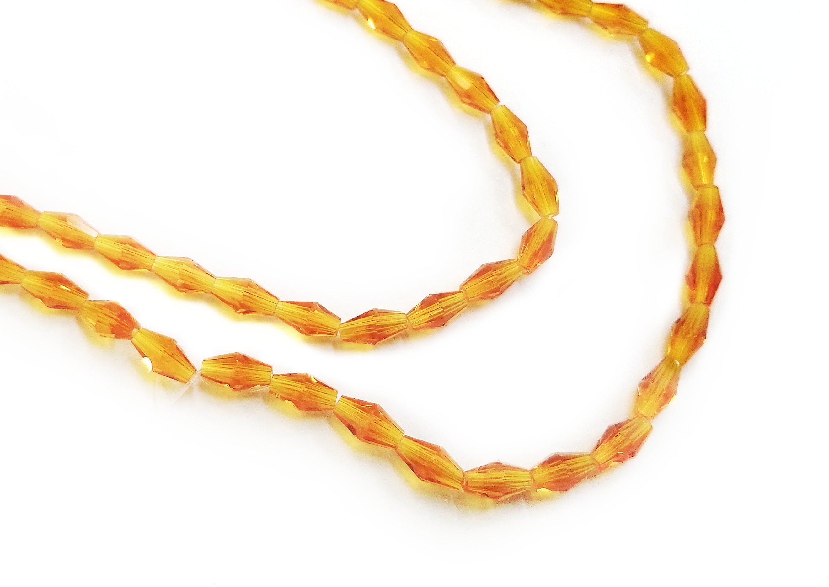 Bead, Glass, 4x8mm, Long Bicone | 玻璃珠 4x8mm 長角珠