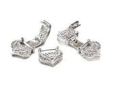 Snap Clasp, 14.5x30mm, Filigree, Cubic Zirconia | 閃石鏈扣, 14.5x30mm
