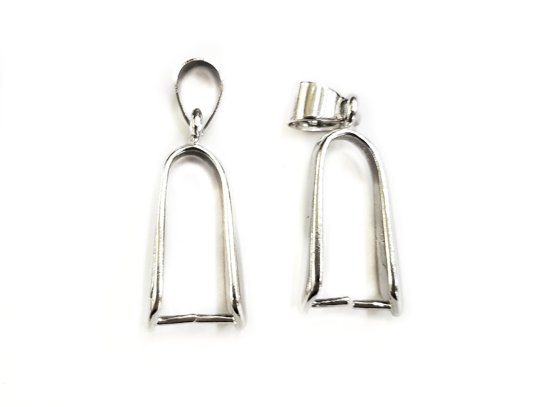 Pinch Bail, Brass, 9.7x22.5mm, 2 Pieces | 銅瓜子扣, 8x23mm, 2個